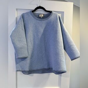 Tuckernuck Light Blue Quilted Crew Neck Swing Sweatshirt